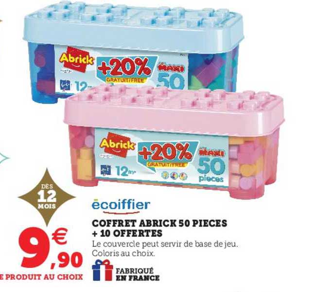 coffret abrick 50 pièces + 10 offertes écoiffier