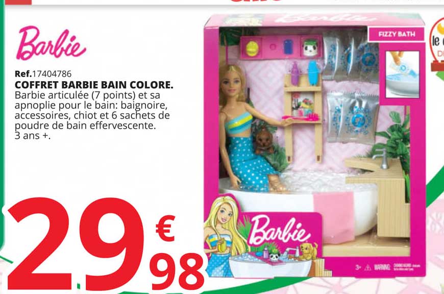 coffret barbie bain coloré