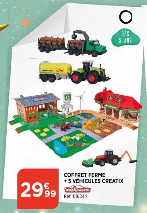 coffret ferme + 5 véhicules creatix majorette