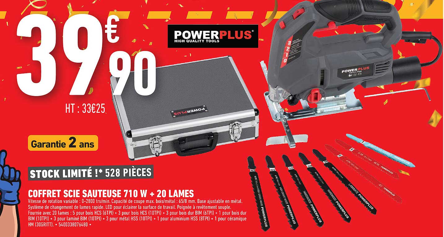 Coffret Scie Sauteuse 710 W + 20 Lames