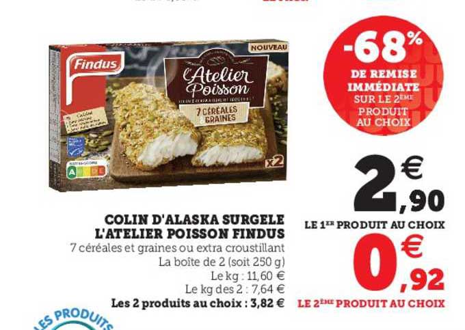 colin d'alaska surgelé l'atelier poisson findus