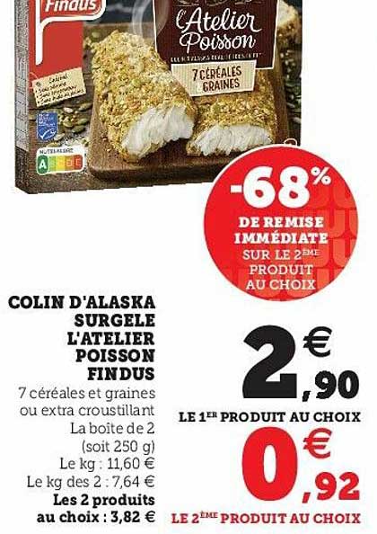 colin d'alaska surgelé l'atelier poisson findus