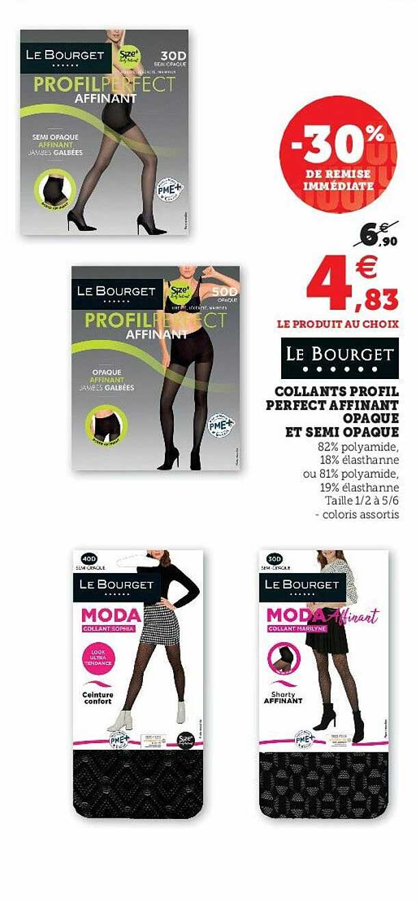 collants profil perfect affinant opaque et semi opaque