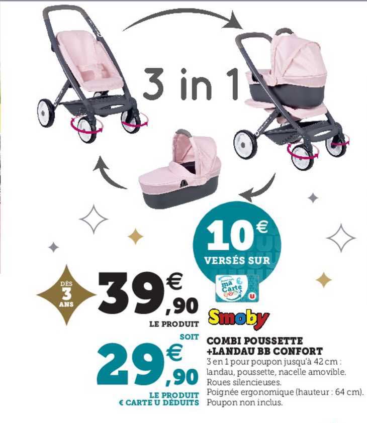 combi poussette + landau bb confort smoby