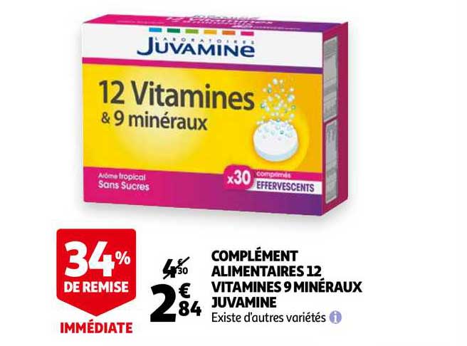 complément alimentaire 12 vitamines 9 minéraux juvamine