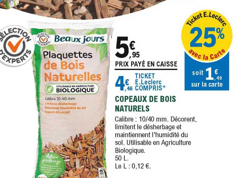copeaux de  bois naturels