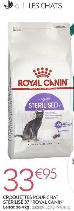 croquettes pour chat stérilisé 37 "royal canin"