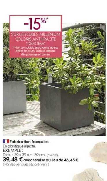 cubes millenium coloris anthracite "deroma"