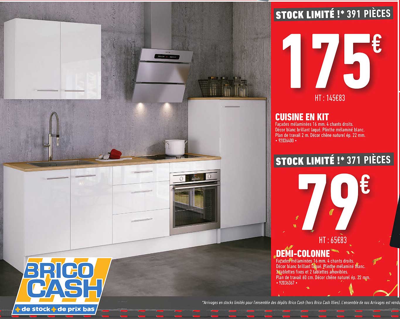 cuisine en kit, demi-colonne