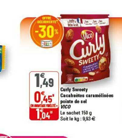 curly sweety cacahuètes caramélisées pointe de sel vico