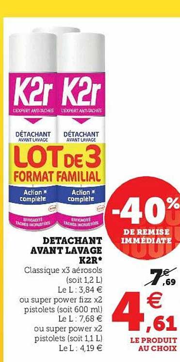 détachant avant lavage k2r