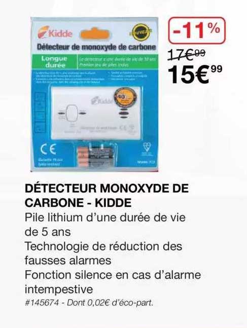 détecteur monoxyde de carbone - kidde