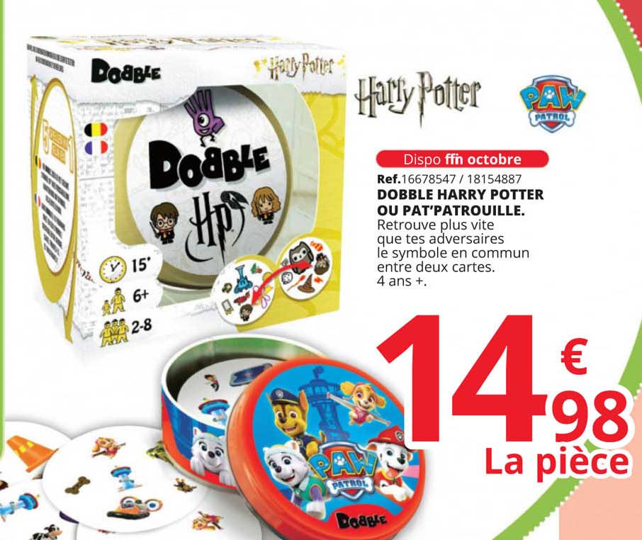dobble harry potter ou pat'patrouille harry potter