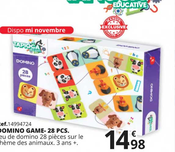 domino game-28 pcs tapioca