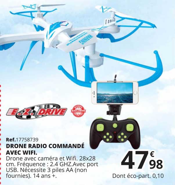 drone radio commandé avec wifi. e.z. drive