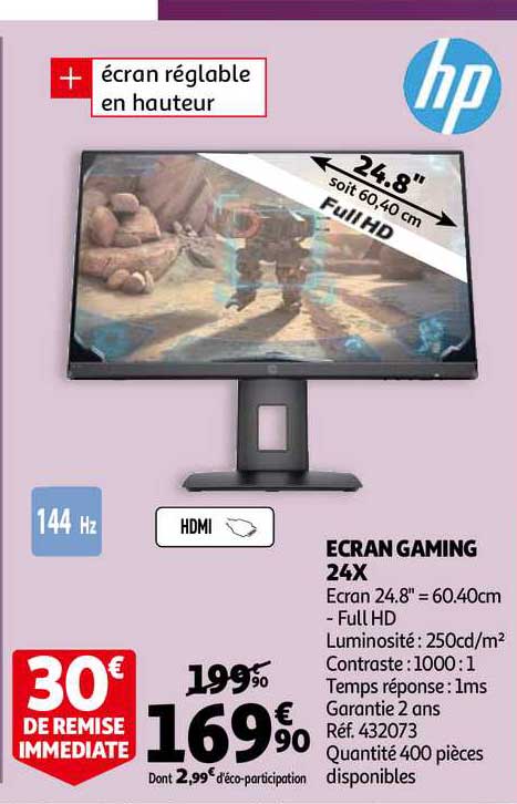écran gaming 24x hp
