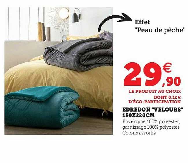 édredon "velours" 180 X 220 Cm