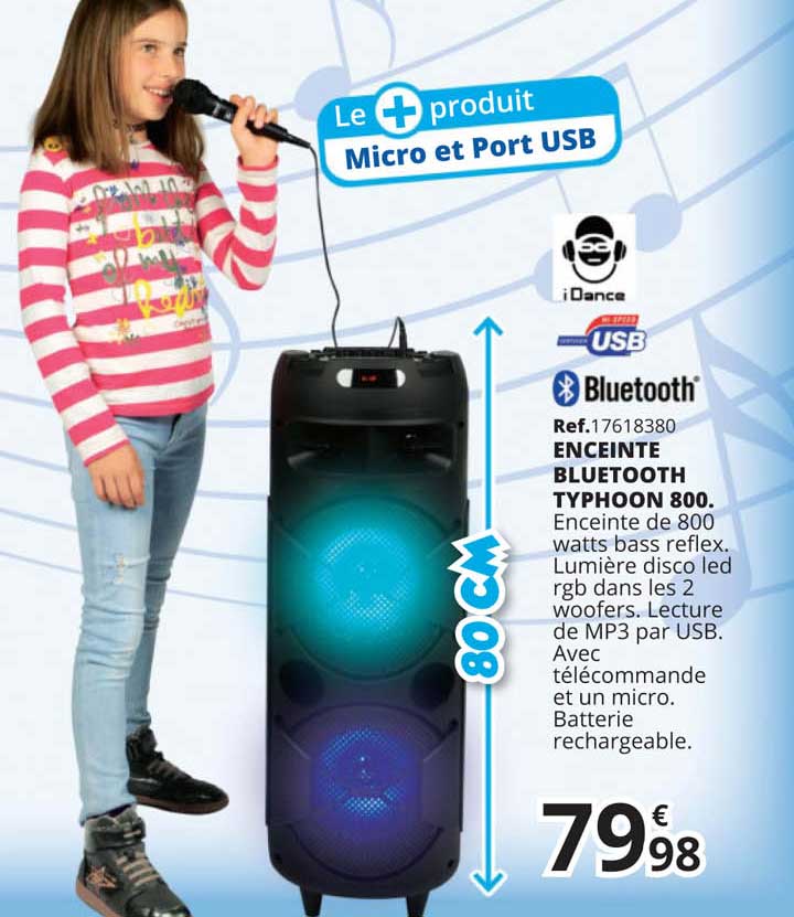 enceinte bluetooth typhoon 800.