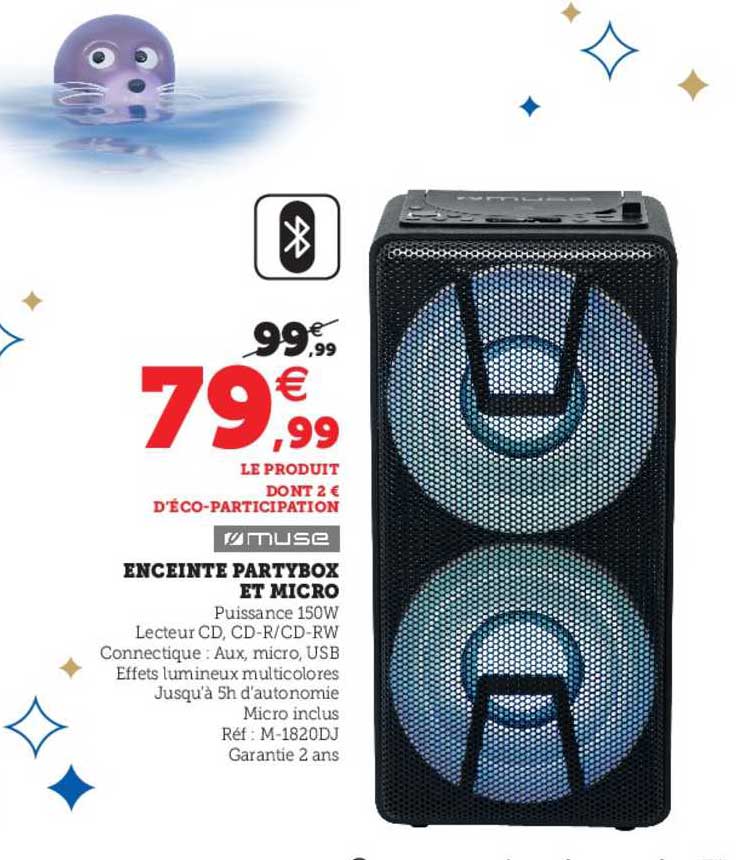 enceinte partybox et micro muse