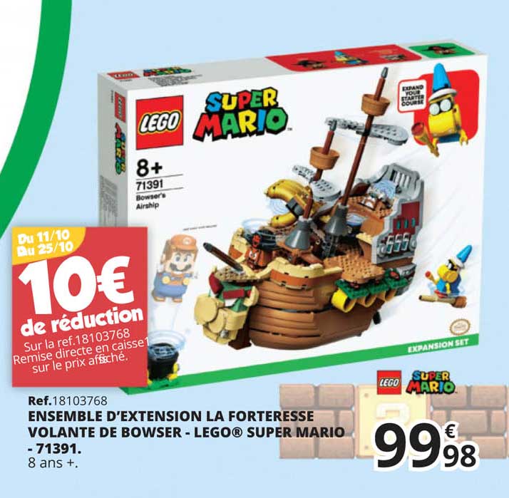 ensemble d'extension la forteresse volante de bowser - lego® super mario