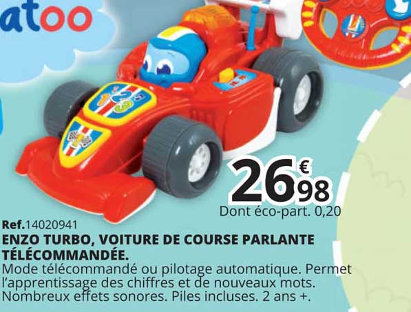 enzo turbo voiture de course parlante télécommandée