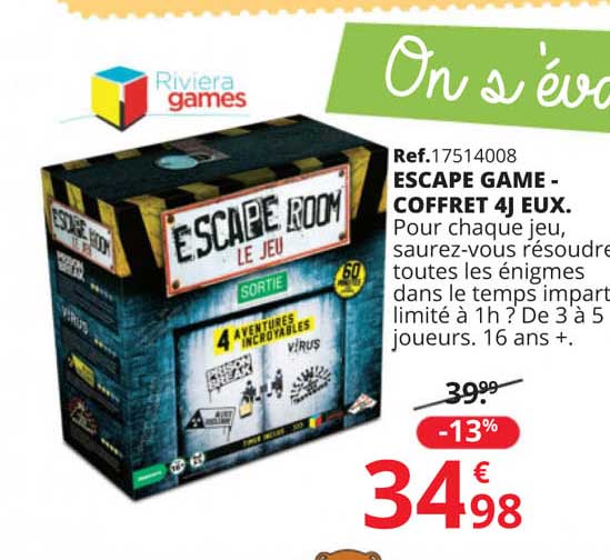 escape game - coffret 4jeux