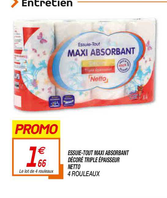 essuie-tout maxi absorbant décoré triple épaisseur netto