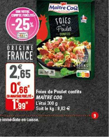 foies de poulet confits maître coq