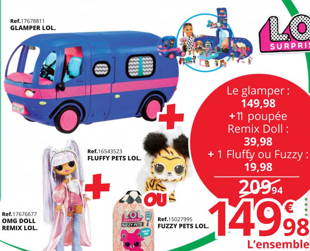 glamper lol., fluffy pets lol., omg doll remix lol., fuzzy pets lol.