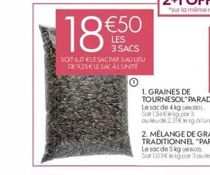 graines de tournesol paradisio, mélange de graines traditionnel paradisio