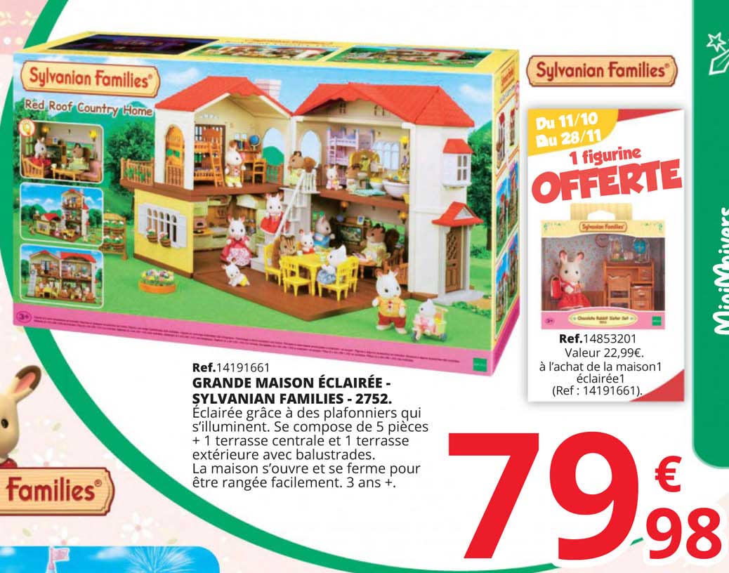 grande maison éclairée - sylvanian families - 2752.