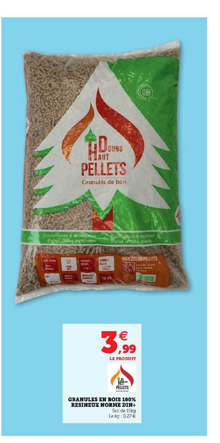 granules en bois 100% résineux norme din+