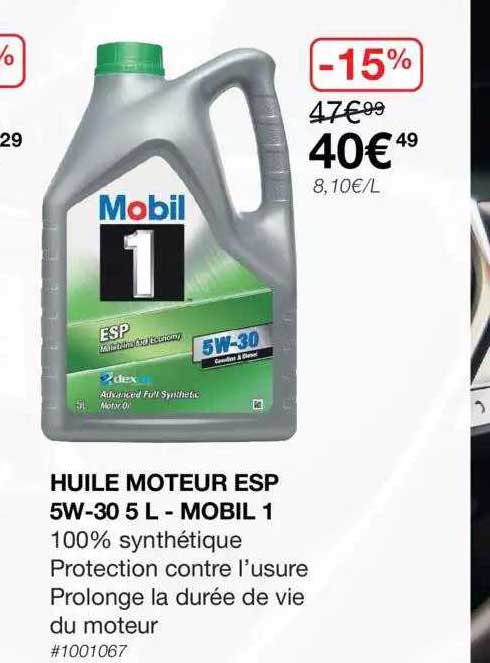 huile moteur esp 5w-30 5 l -mobil 1