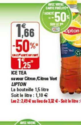 ice tea saveur citron-citron vert lipton