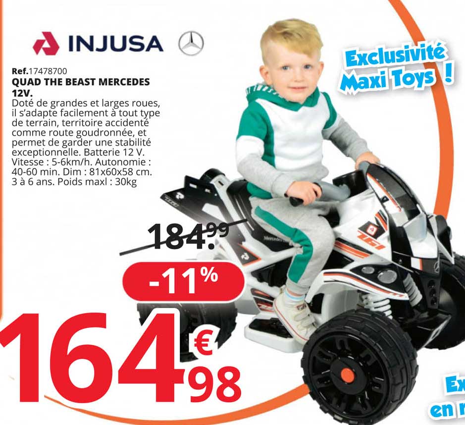 injusa quad the beast mercedes 12v