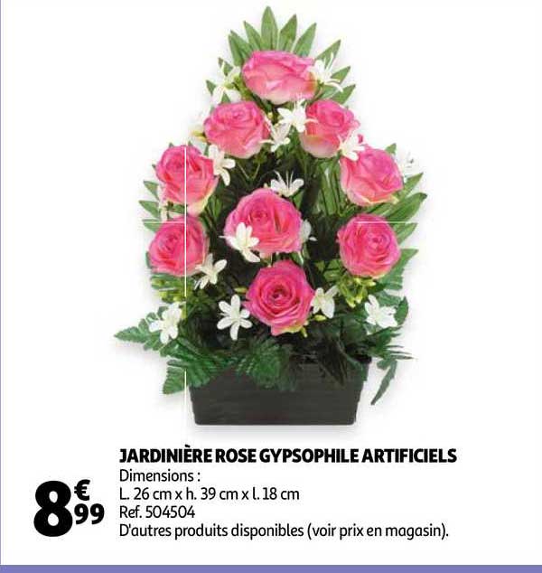 jardinière rose gypsophile artificiels