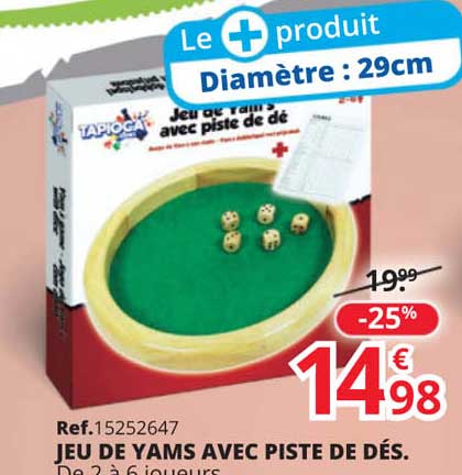 jeu de yams avec piste de dés