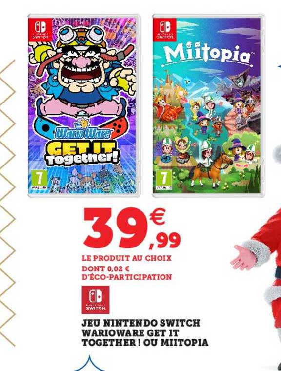 jeu nintendo switch warioware get it together ! ou miitopia