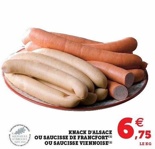 knack d'alsace ou saucisse de francfort ou saucisse viennoise