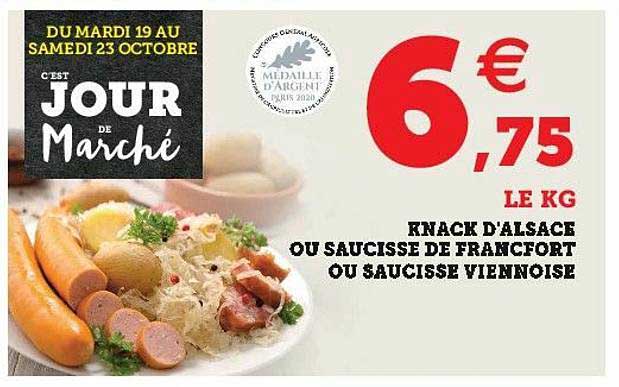 knack d'alsace ou saucisse de francfort ou saucisse viennoise
