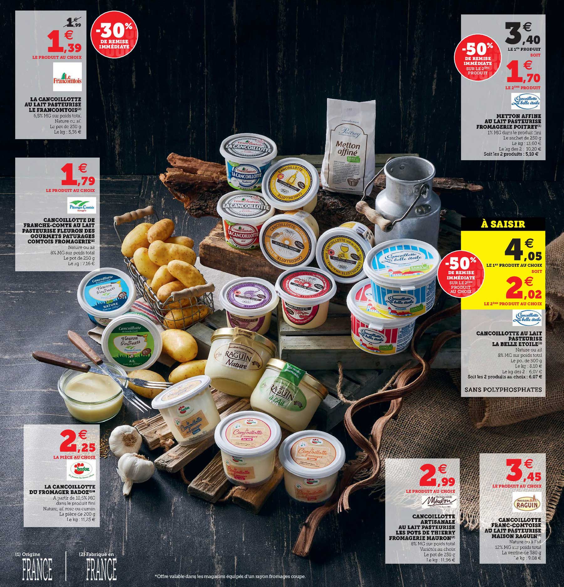 la cancoillottes au lait pasteurisé le francomtois, cancoillottes de franche-comté au lait pasteurisé fleuron des gourmets pâturages comtois fromagerie, la cancoillottes du fromager badoz