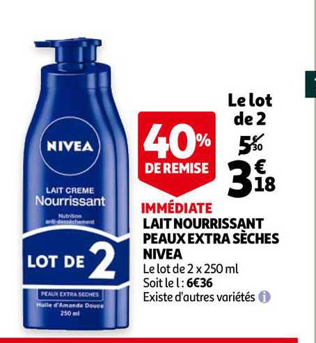 lait nourrissant peaux extra sèches nivea