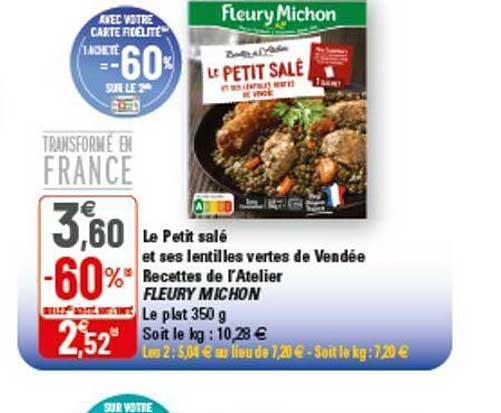 le petit salé et ses lentilles vertes de vendée recettes de l'atelier fleury michon