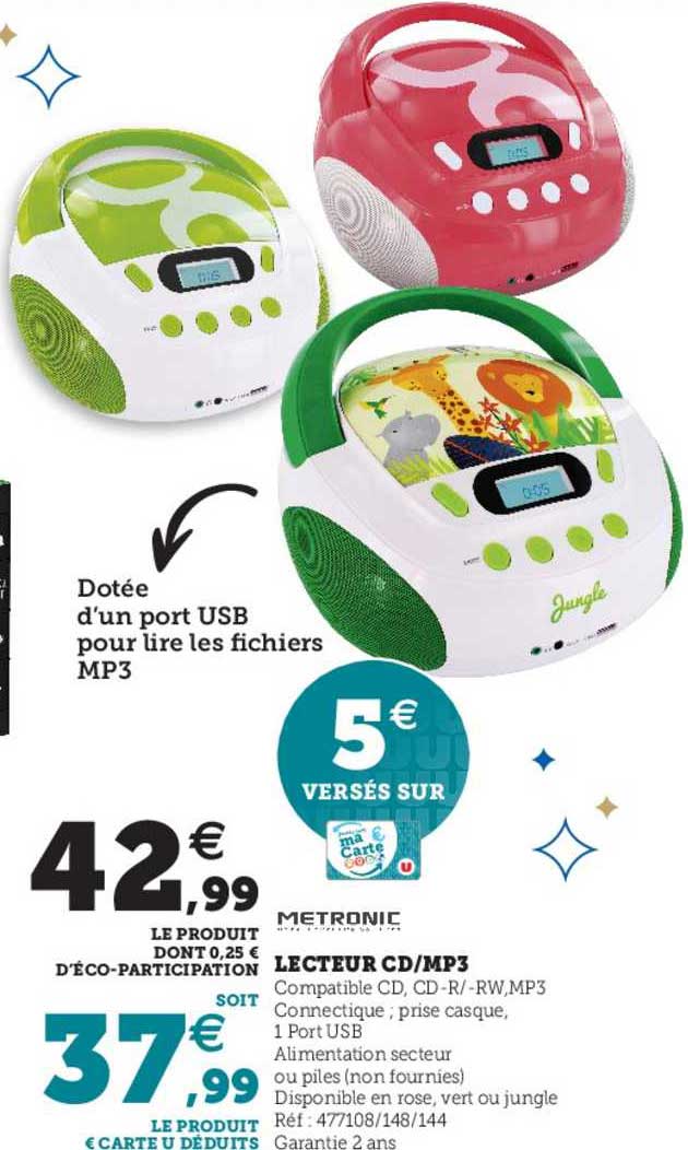 lecteur cd-mp3 metronic