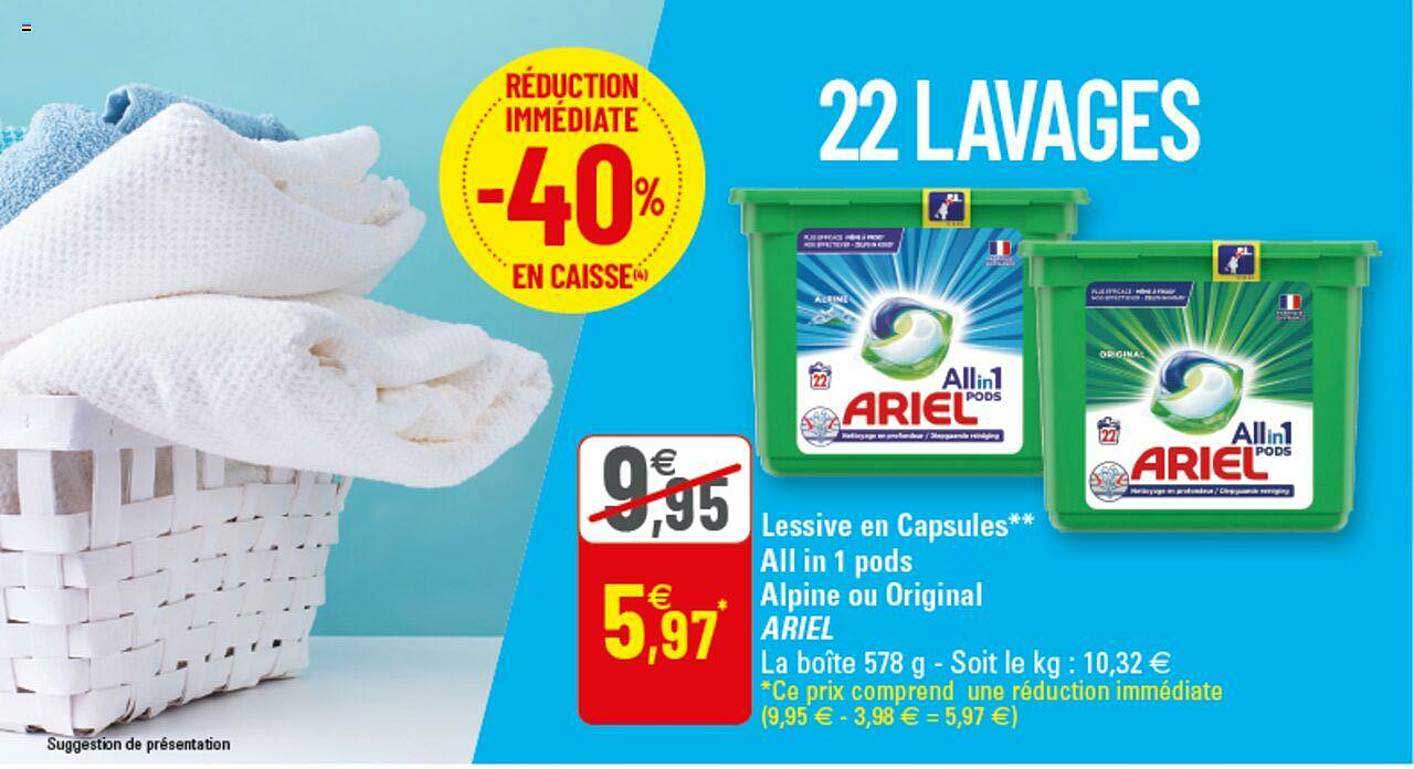lessive en capsules all in 1 pods alpine ou original ariel