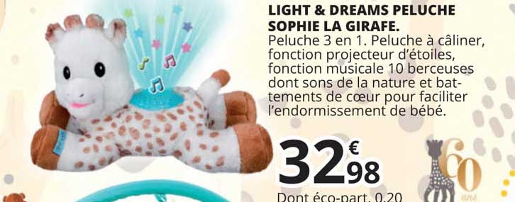 light & dreams peluche sophie la girafe