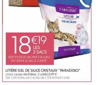 litière gel de silice cristaux "paradisio"