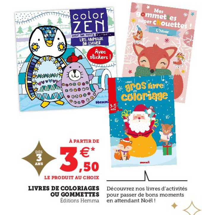 livres de coloriages ou gommettes