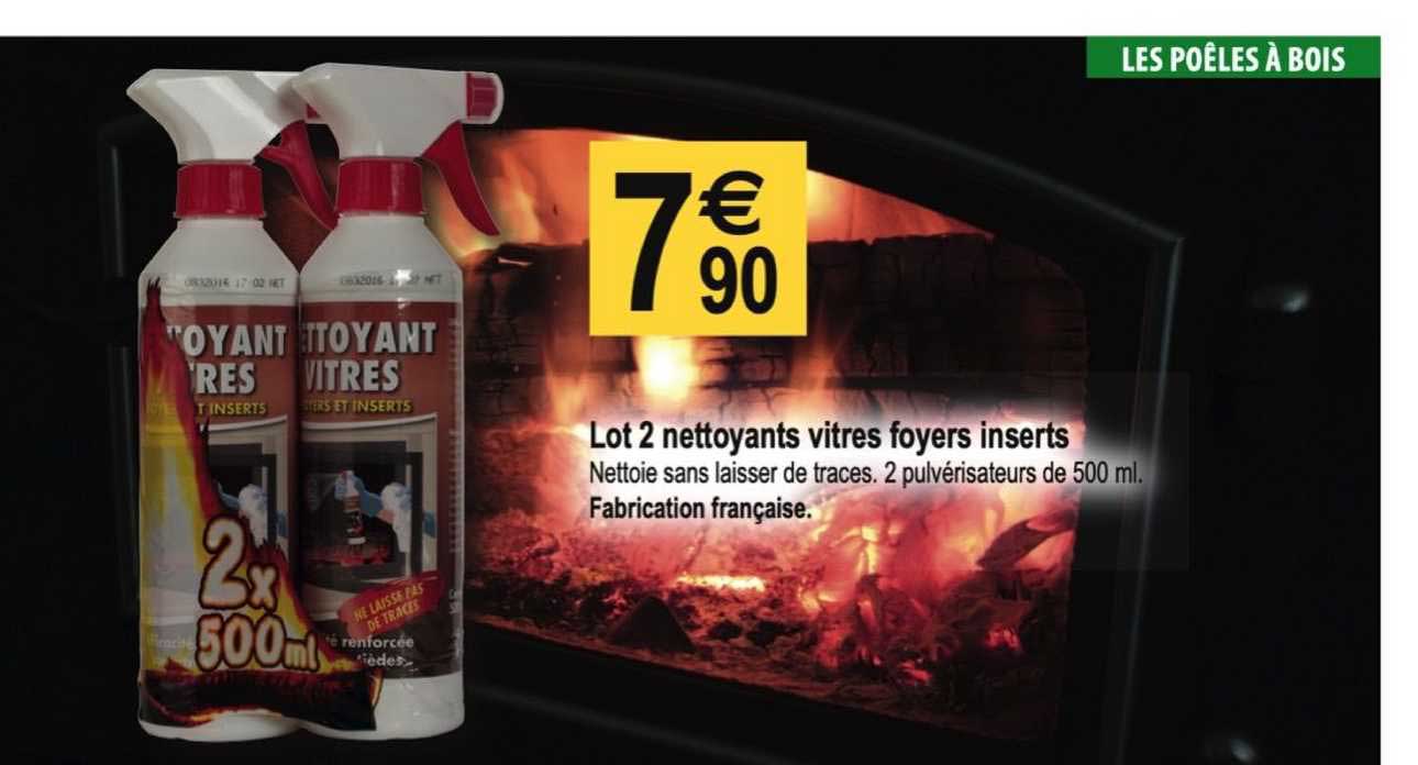 lot 2 nettoyants vitres foyers inserts
