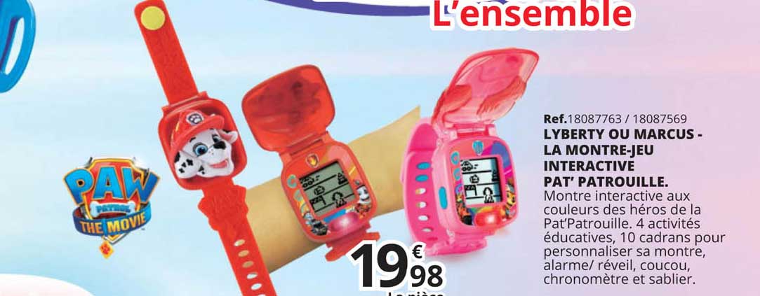 lybert ou marcus - la montre-jeu interactive pat' patrouille